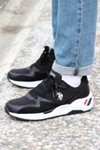U.S.POLO ASSN HUSKY 4FX SİYAH BEYAZ COMFORT CASUAL GÜNLÜK SPOR AYAKKABISI thumbnail 3