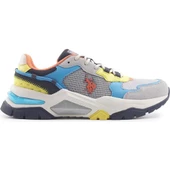 U.S.POLO ASSN VINCENT GRİ MAVİ SARI COMFORT CASUAL ANATOMİK SPOR AYAKKABISI - 1