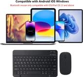 Tüm Cihazlara Uyumlu Kablosuz Bluetooth Klavye ve Mause Seti Tablet Telefon iPad Samsung Galaxy Honor Redmi Lenovo - 10