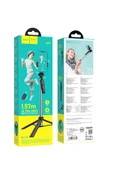 Hoco K19 157 Cm Broadcast Holder Uzaktan Kumandalı Tripod ve Selfie Çubuğu - 5