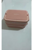QIGAR 2 KATLI 3 BÖLMELİ ÇATAL KAŞIKLI PASLANMAZ ÇELİK YEMEK TAŞIMA KABI 1.65L - 1