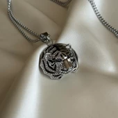 Taşlı Kaplan Kafası Kolye thumbnail 3
