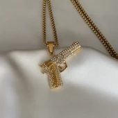 Taşlı Silah Figürlü Kolye thumbnail 2