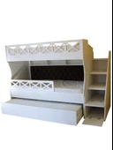 Beyaz Çarpılı Model Çocuk Ranzası - 6