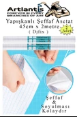 Yapışkanlı Şeffaf Asetat 2 Adet 45cm x 2 metre Djfix Kendinden Yapışkanlı Şeffaf Rulo Asetat Transparan Soğuk Laminasyon - 1