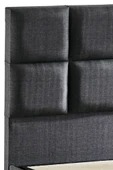 Star Baza ve Başlık Seti 120x200 cm Tek Kişilik Antrasit Keten Kumaşlı Lüks Baza ve Başlık Takımı - 6