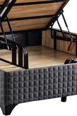 Star Baza ve Başlık Seti 120x200 cm Tek Kişilik Antrasit Keten Kumaşlı Lüks Baza ve Başlık Takımı - 8
