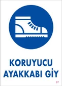 Koruyucu Ayakkabı Giy Uyarı Levhası 25x35 KOD:7 - 1