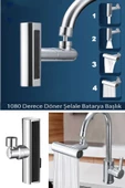 Krom Tasarruflu Şelale Musluk Başlığı 4 Modlu, Ayarlanabilir, Su Tasarrufu Sağlayan Pratik Başlık - 1