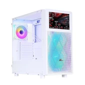 POWERBOOST PB-P4367BW 3-RGB FANLI LCD EKRANLI GAMING MID-TOWER PC KASASI BEYAZ thumbnail 1