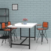 Knsz ufak boy tel bar sandalyesi 1 li uslu syhtrn kolçaklı sırt minderli 55 cm oturma yüksekliği mutfak bahçe cafe ofis thumbnail 1