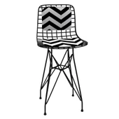 Knsz ufak boy tel bar sandalyesi 1 li uslu syhaldo sırt minderli 55 cm oturma yüksekliği mutfak bahçe cafe ofis thumbnail 2