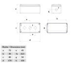 Bemis IP67 80x170x73 mm Üçlü Alüminyum Buton Kutusu BT4-3001-0007 - 2