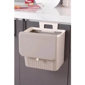 Piev Mutfak Tezgah Üstü Dolap Askılı Kapaklı 15 Lt Çöp Kovası Cappuccino - 5