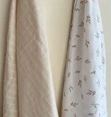 Pamuka 2'li Müslin Battaniye Yaprak-Bej thumbnail 3