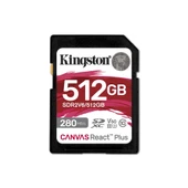 Kingston SDR2V6-512GB Canvas React Plus SDXC UHS-II 280R-150W U3 V60 for Full HD-4K SD Hafıza Kartı - 1