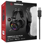 Rampage Miracle-X2 PLUS Siyah RGB Led 7.1 Surround Sound System Gaming Mikrofonlu Oyuncu Kulaklığı - 2