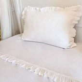Pamuka Tek Kişilik Beyaz Nevresim Seti - 1