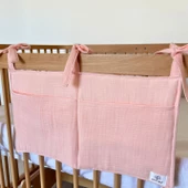 Pamuka Müslin Beşik Organizer-Baby Pink - 3