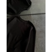 Kışlık Bisiklet Yaka Üç İplik Basic SweatShirt - Siyah thumbnail 1