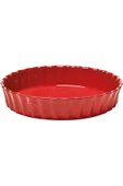 Emile Henry Tart-Börek-Flan Kabı Yuvarlak 28 cm Kırmızı/Burgundy - 1
