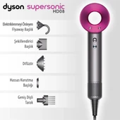 Dyson Supersonic Saç Kurutma Makinesi ve Fön Fuşya ve Metalik Gri - 3