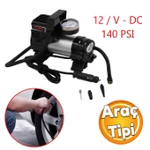 Araç Tipi Çakmaklık Metal Hava Kompresörü Araba Otomobil Oto Bisiklet Teker Lastik Top Şişirme 12 V - 1
