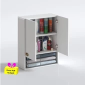 Kenzlife banyo ecza dolabı bakunin byz 60*40*20 mutfak (m)üst arkalıklı alt arkalıksız + tekli duvar rafı hediyeli thumbnail 1