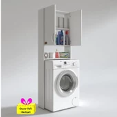 Kenzlife çamaşır makinesi dolabı veronika byz 180*066*20 banyo çift arkalıksız + tekli duvar rafı hediyeli thumbnail 1