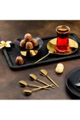 ÖZLİFE Mess 6'lı Çay Kaşık Titanyum Gold - 1
