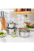 Schafer Eva Çelik Tencere Seti-6 Parça-ınox thumbnail 1
