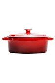 Sürel Aroma Kapak Kırmızı Oval Döküm Tencere 23x29 - 5
