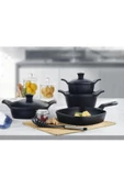 Schafer Felsen Yanmaz Yapışmaz Döküm Tencere Seti-7 Parça thumbnail 3