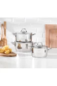 Nehir Silver Klasik 6 Parça Derin Çelik Tencere Seti - 6