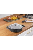 Taç Bella Cam Kapak Döküm Basık Tencere 24 Cm Siyah thumbnail 3