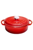Sürel Aroma Kapak Kırmızı Oval Döküm Tencere 23x29 - 4