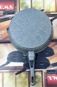OMS 3737 Fry Pan Döküm Granit Kaplamalı  3 Parça Tava Seti Gri (20-24-28 cm) - 4