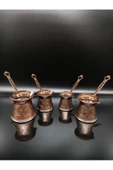 ayvalı metal Desenli Döküm Cezve 4lü Set - 2