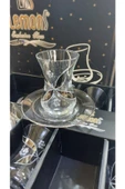 Lemons Yonca Lüx 12 Parça Yaldızlı Taşlı Çay Seti - 1
