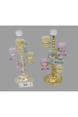 NATUREL 7 Parça Metal Standlı Kahve Yanı-likör Cam Bardak Takımı - 5