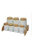 Çiftçiler Baharat Takımı 7 Li Bambu Kapaklı Kb003 - 1