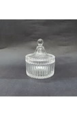 Sağlam Lüx Orta Boy Kesme Kapaklı Cam Şekerlik 14x6cm - 2