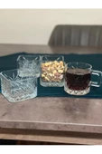 Paşabahçe 12 Parça Kare Timeless Çerezlik ve Kulplu Cam Fincan Çay ve Bardak Seti - 1