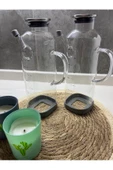 Paçi Metal Kapaklı 2 Adet Borosilikat Cam Yağdanlık Sirkelik Silikon Altlık 1000 ml - 1