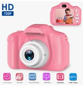 QASUL PEMBE 2.0 İnç IPS Ekran Darbeye Dayanıklı Çocuk Dijital Selfie HD Video Kamera  Çocuk Kamerası - 2