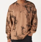 AC&Co / Altınyıldız Classics Erkek Vizon Oversize Bol Kesim Bisiklet Yaka Modern Desenli Yumuşak Dokulu Sweatshirt - 1