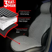 Citroen C4X Uyumlu Koltuk Kılıfı Minder Çizgili Füme Beyaz 2+1 Ön Arka Set - 2