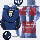 Hello Dragon Okul Çantası Omurga Koruyucu Mavi thumbnail 8