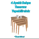 4 Adet Aparatlı Ahşap Mobilya Ayağı 50 cm Sehpa Zigon Orta Masa Puf Tabure Tv Ünitesi Ayakları M8 - 6