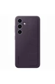 Galaxy S24 Kordonlu & Standlı Silikon Kılıf - Koyu Eflatun - 1